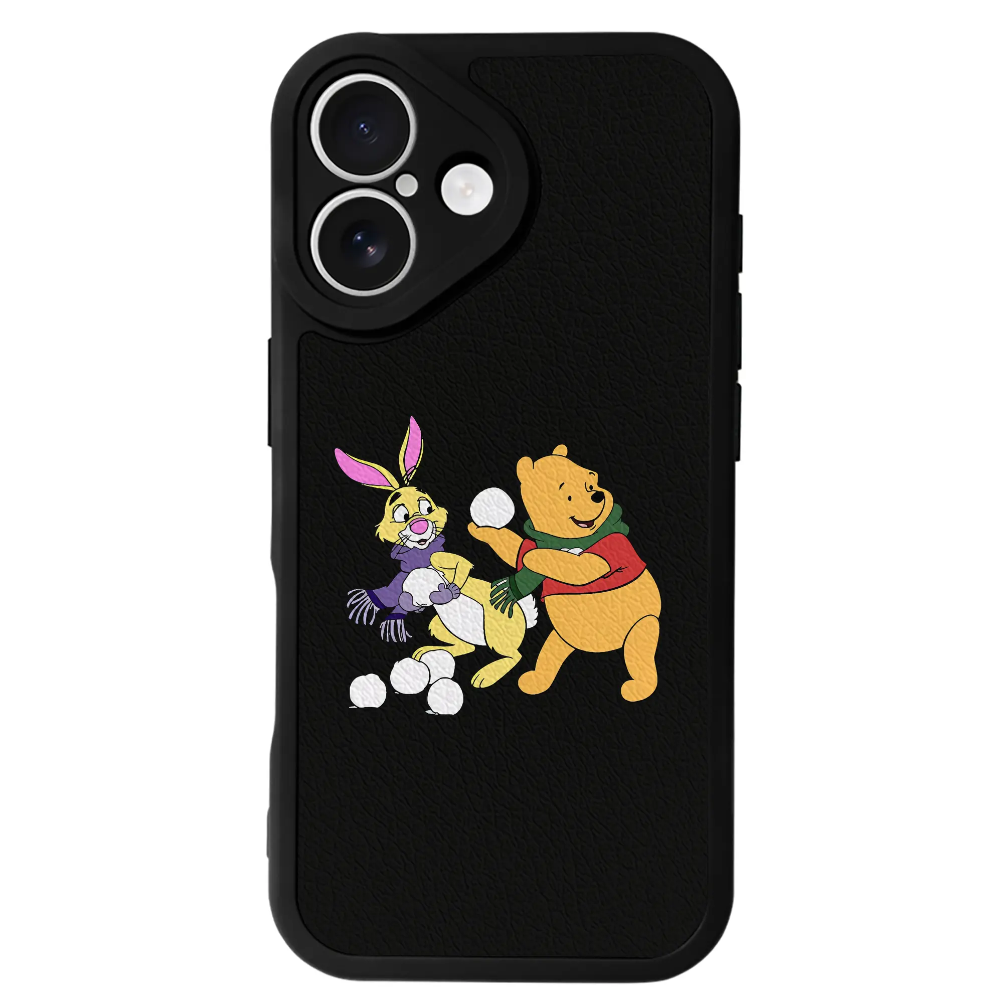 プーさん グッズ ラビット - IPhone 16シリーズ対応 ・ シリコンスマホケース ・ レザー調 ・ 高精度フィット ・ 耐衝撃 ・ ワイヤレス充電対応 ・ 精密カット